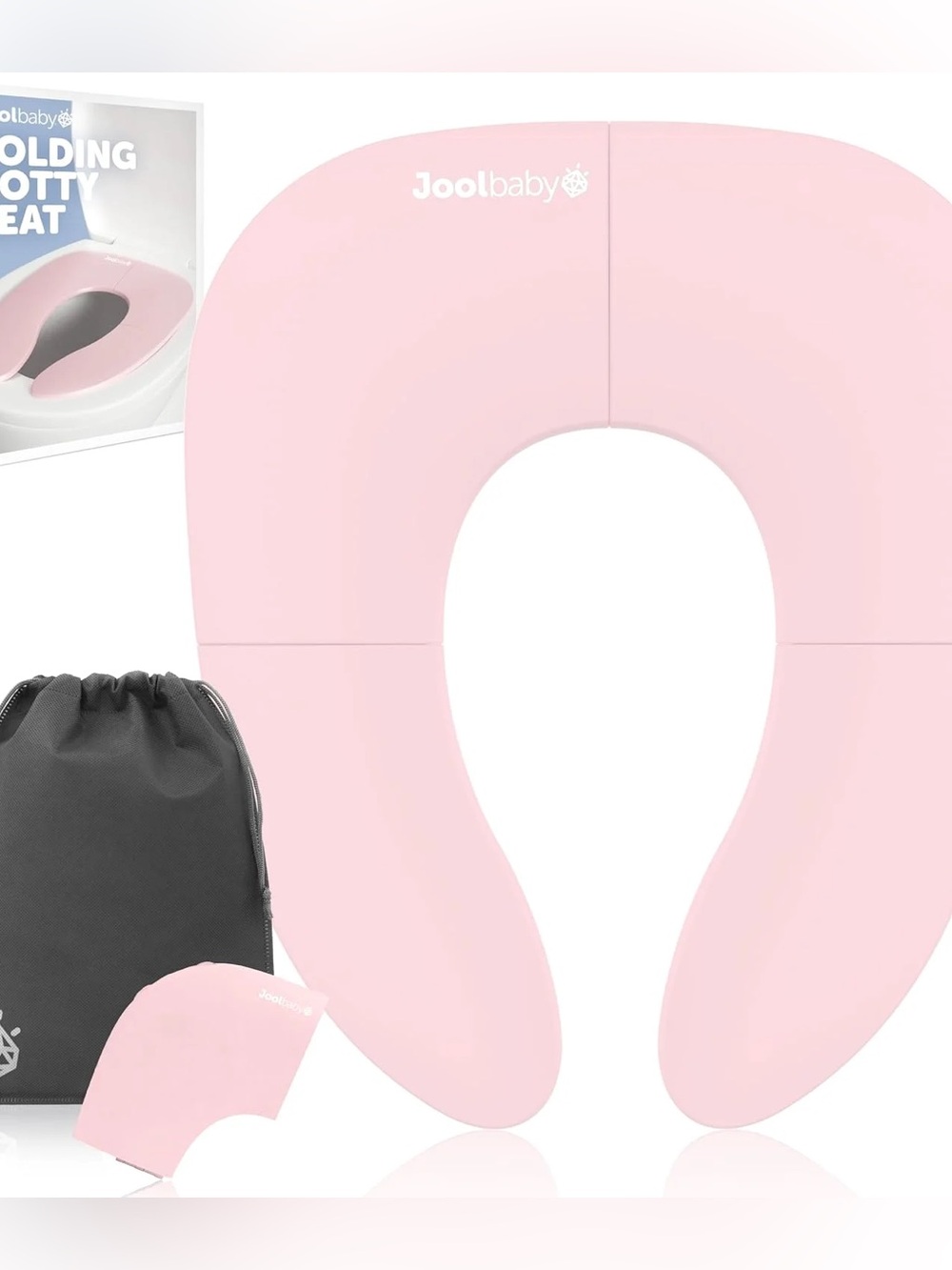 New Jool Pink Foldable Pink Potty Training Seat Non Slip- Travel-Friendly